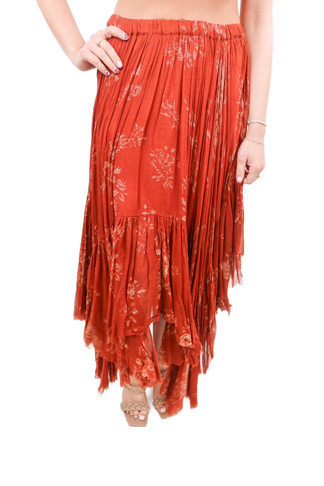 AUCTION (BID ONLY) free people burnt orange maxi skirt (S)- ends 8/19 at 8pm CT