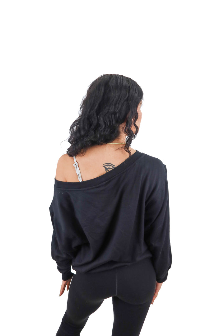 brooksville black one shoulder sweatshirt NWT (s; retail $69)