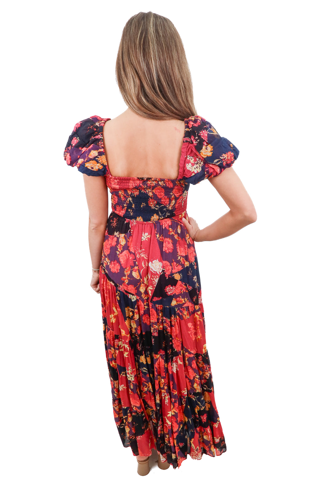 AUCTION (BID ONLY) free people dark floral maxi dress (XS)- ends 8/19 at 8 pm CT