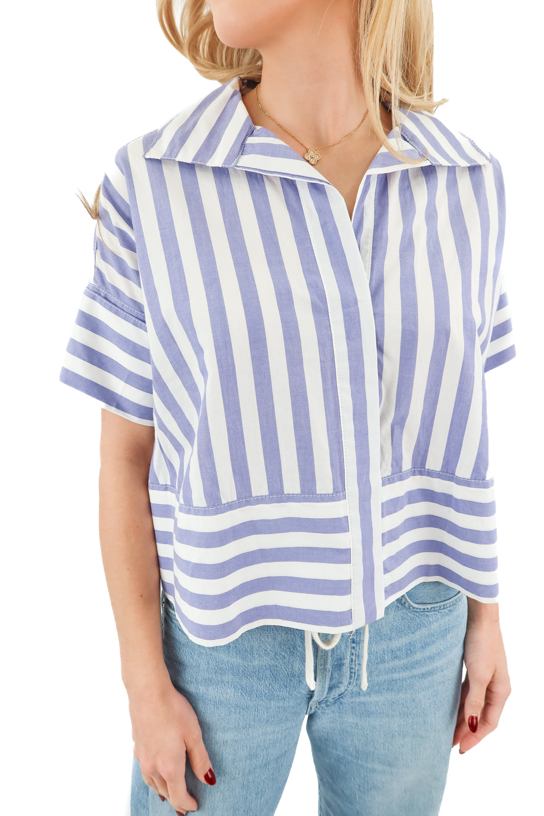 banana republic purple striped short sleeve button up (xs; retail $55)