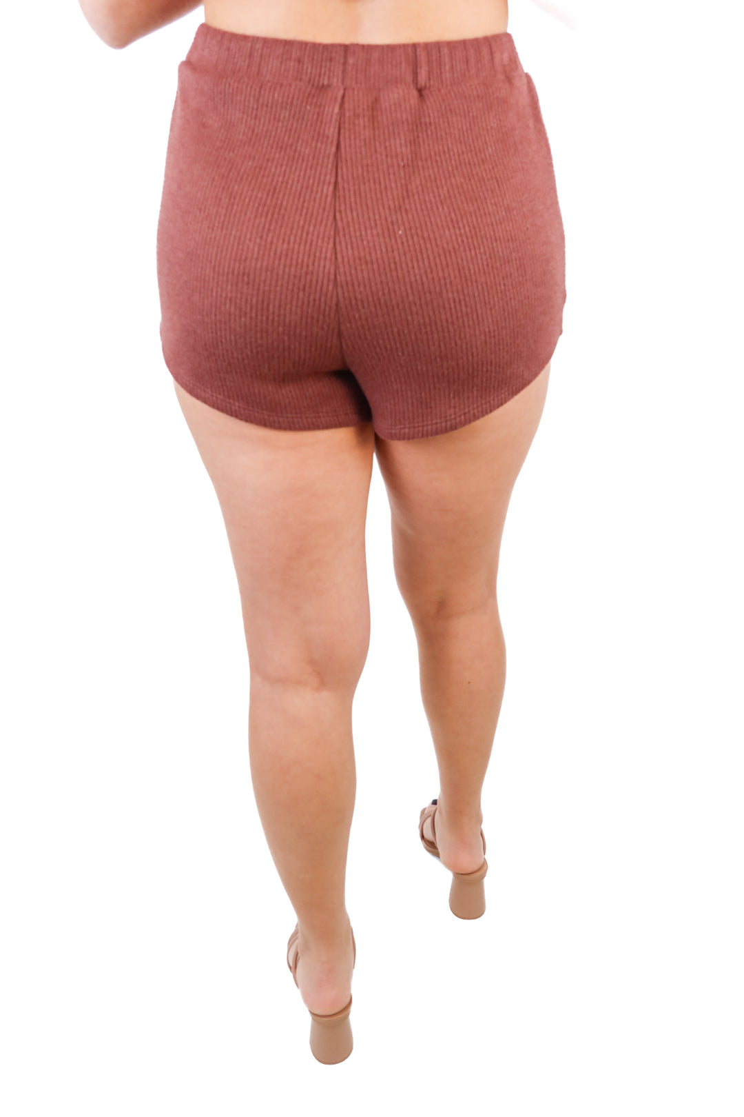 Lovers and Friends brown knit ribbed shorts (XXS)
