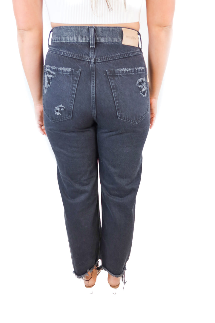 Retrofete Black Distressed Jeans NWT (28; retail $395)