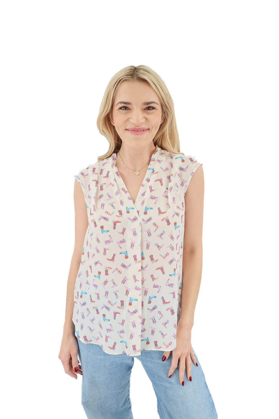 maison common cowgirl boot silk shirt NWT (34; retail $695)