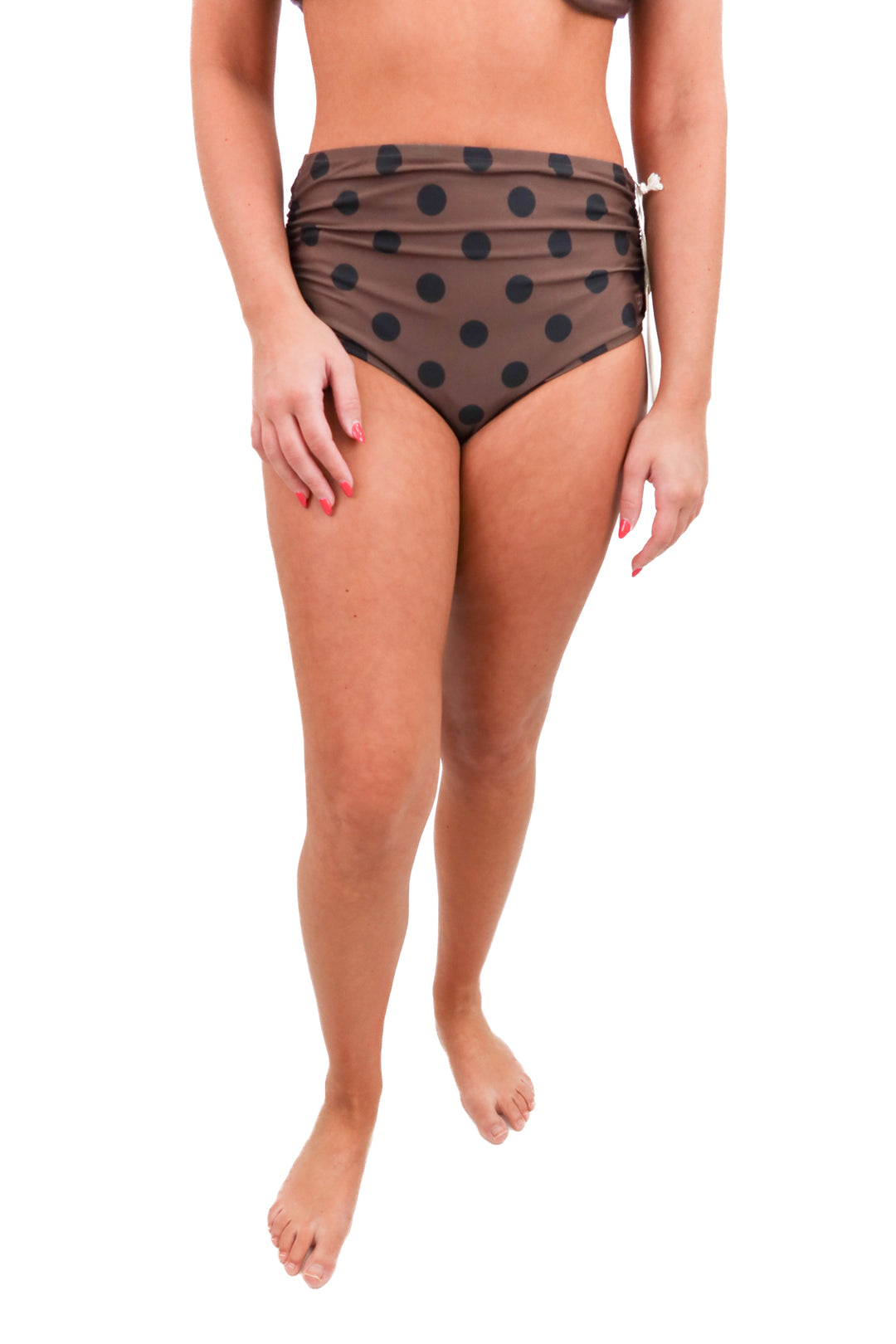 albion black/brown polka dot midi bikini bottoms NWT (m; retail $64)