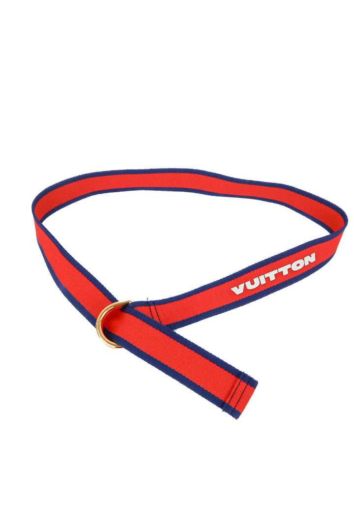 louis vuitton red/blue belt