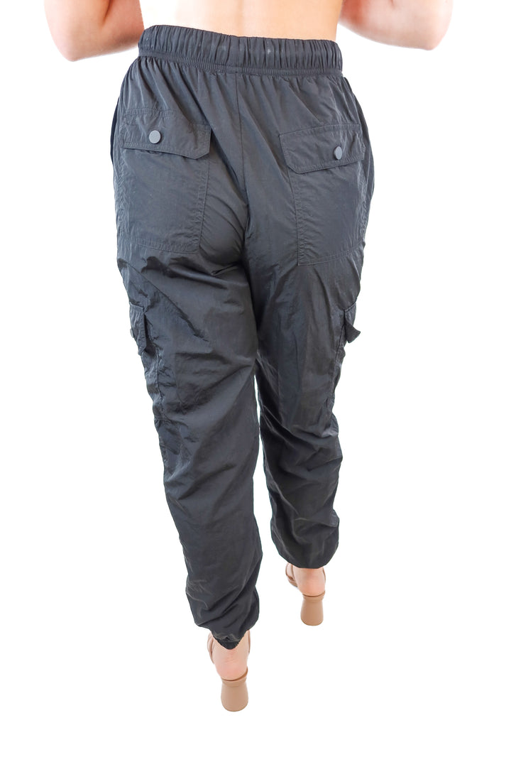 Good American Black Parachute Joggers (0; retail $139)