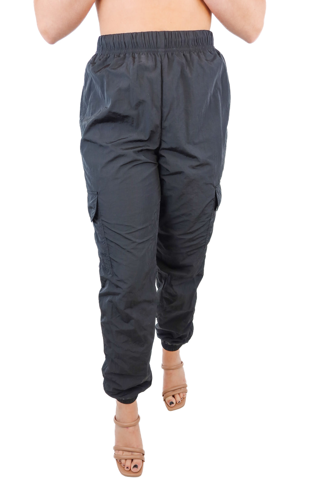 Good American Black Parachute Joggers (0; retail $139)