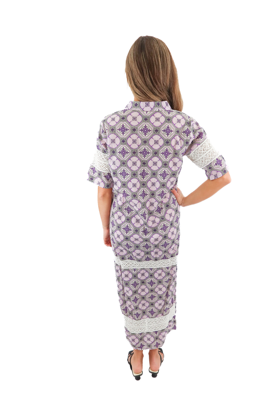 julia amory purple floral/lace dress (s; retail $328)