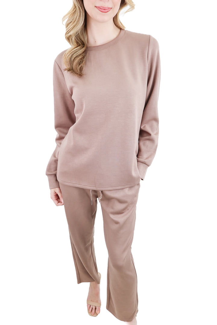 wiholl brown top and pants lounge set nwt (m; retail $45)