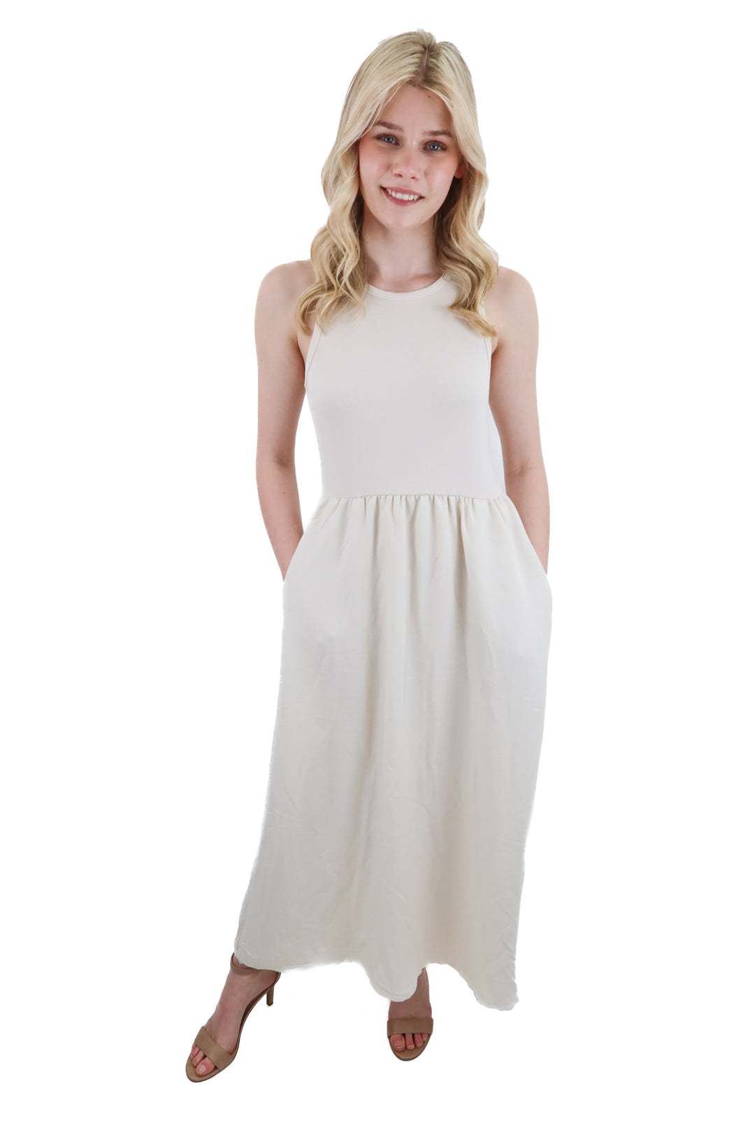 z supply cream midi dress (s; retail $120)