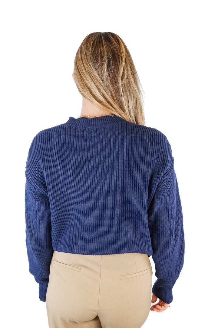 Kittenish navy knit sweater (XS)