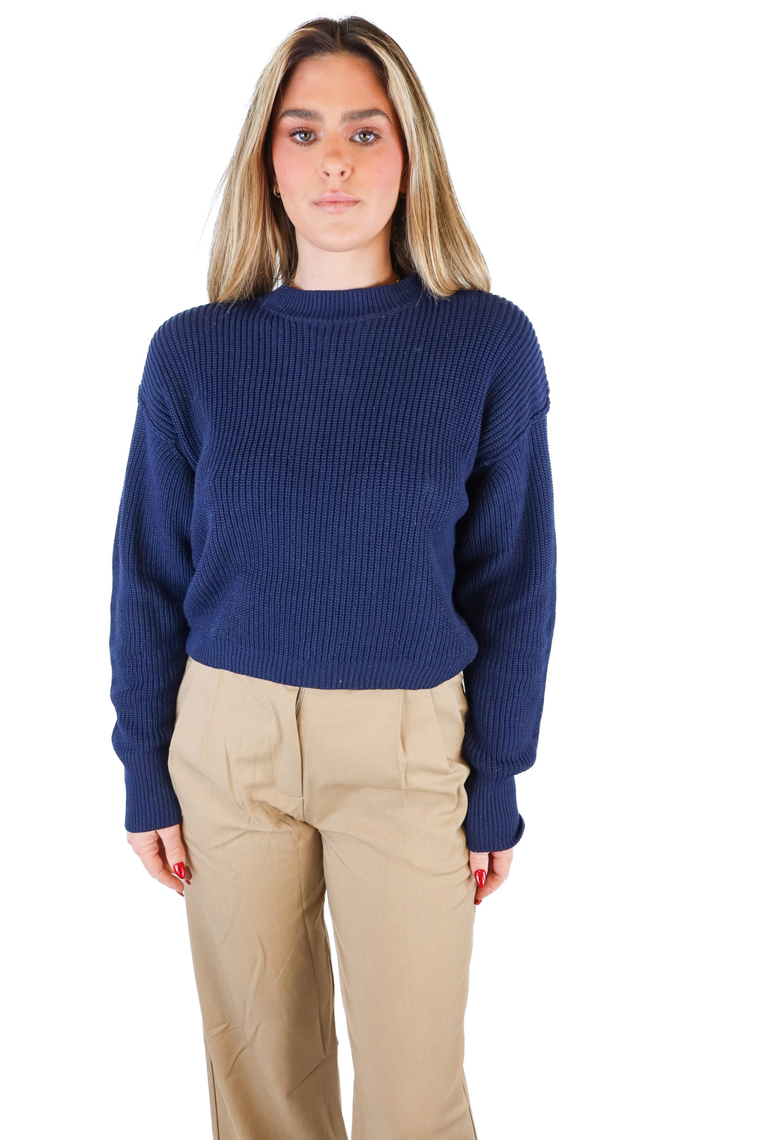 Kittenish navy knit sweater (XS)