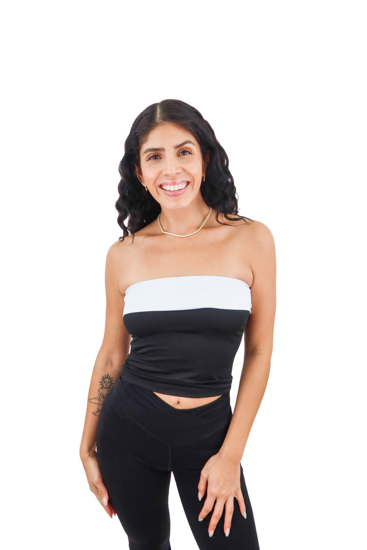 superdown black/white tube top NWT (s; retail $50)