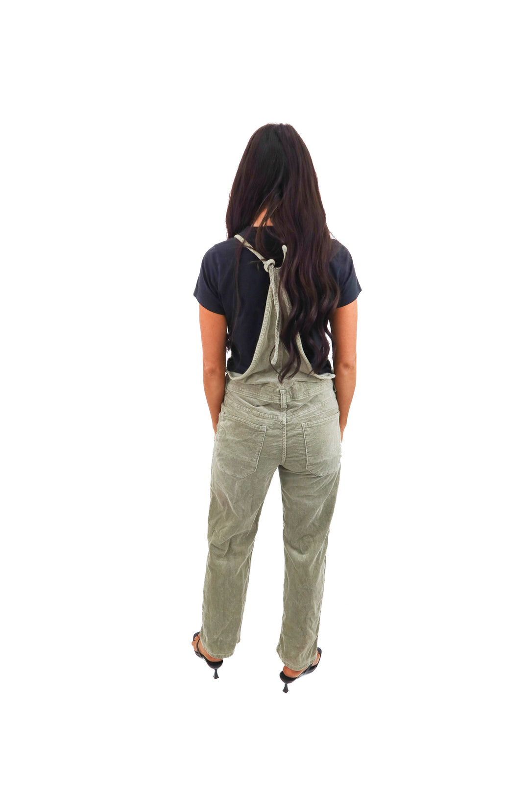 pilcro green corduroy overalls (s; retail $235)