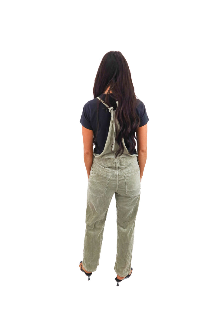 pilcro green corduroy overalls (s; retail $235)