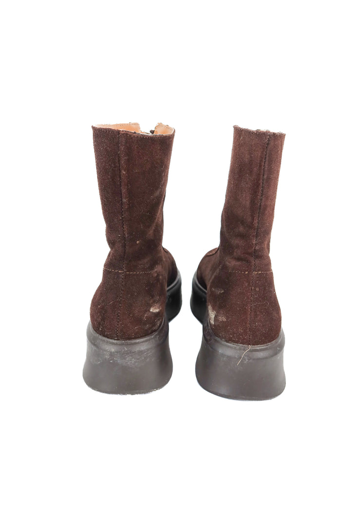 Steve Madden brown suede zip up boots (7)