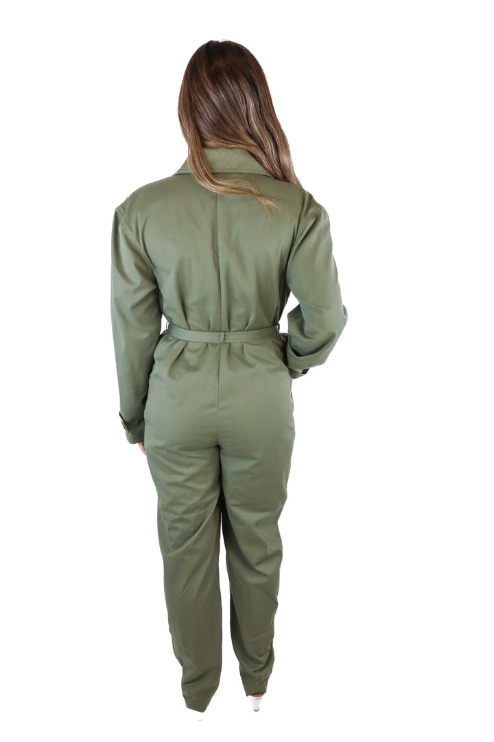 L'Academie Forrest Green Jumpsuit NWT (M; retail $298)