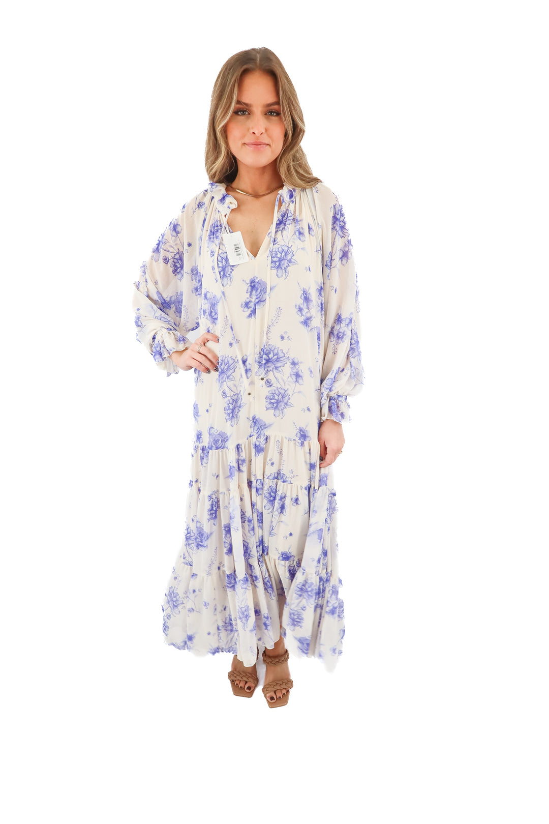 free people purple floral maxi dress (xs; retail $228)