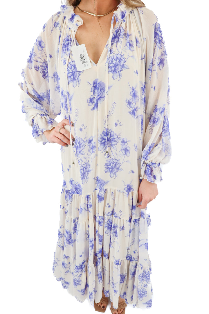 free people purple floral maxi dress (xs; retail $228)