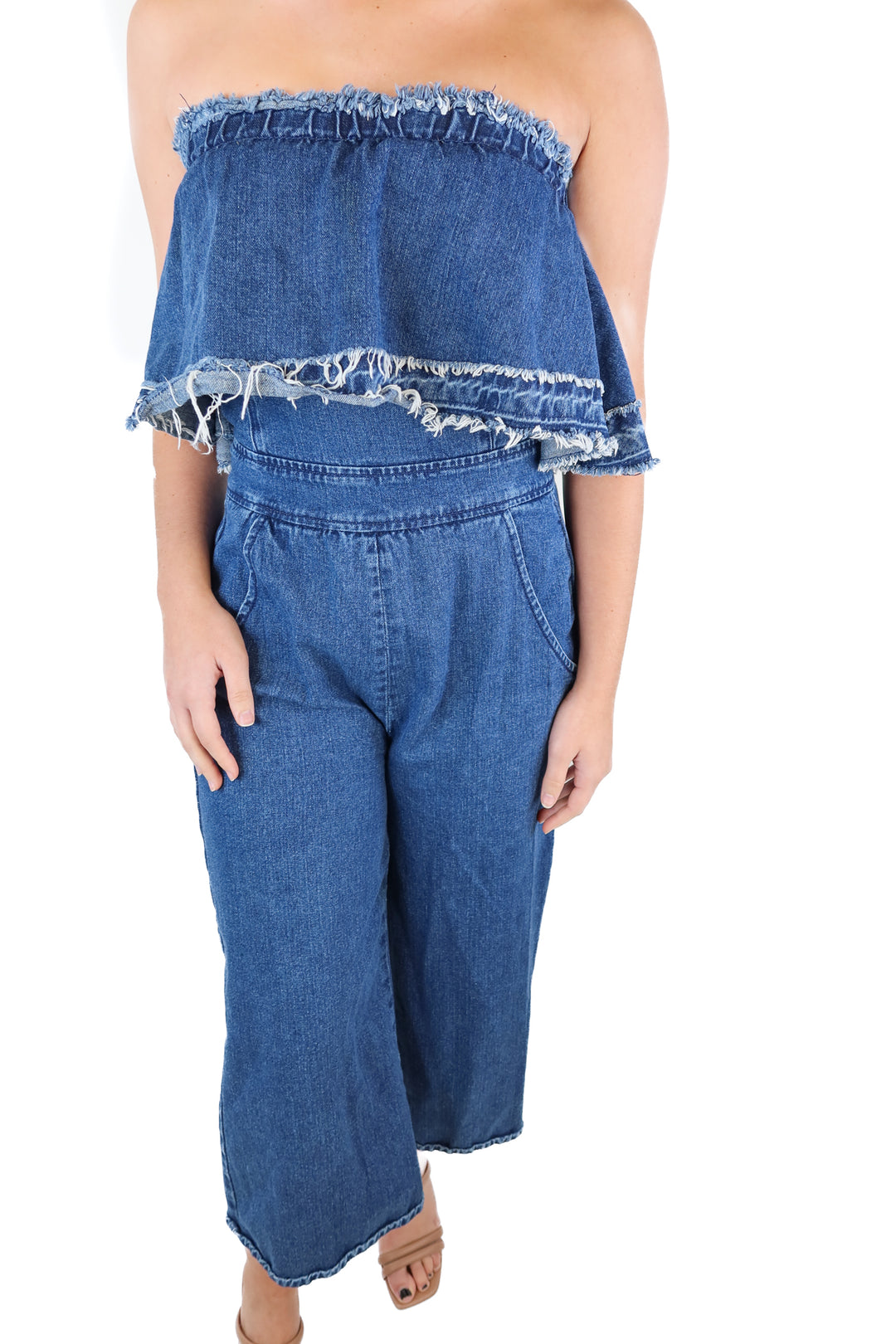 J.O.A. Denim Jumpsuit (S)