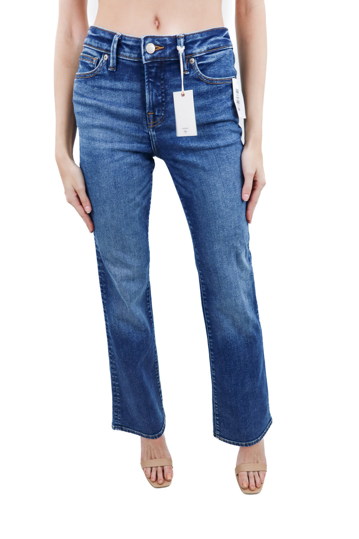 good american dark wash low rise bootcut jeans NWT (27; retail $148)