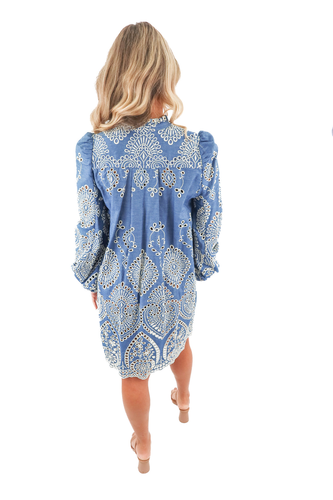 munthe blue eyelet dress (34; retail $255)
