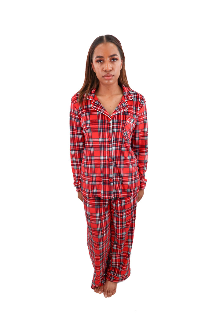 joyspun 9 red plaid pajamas (m)