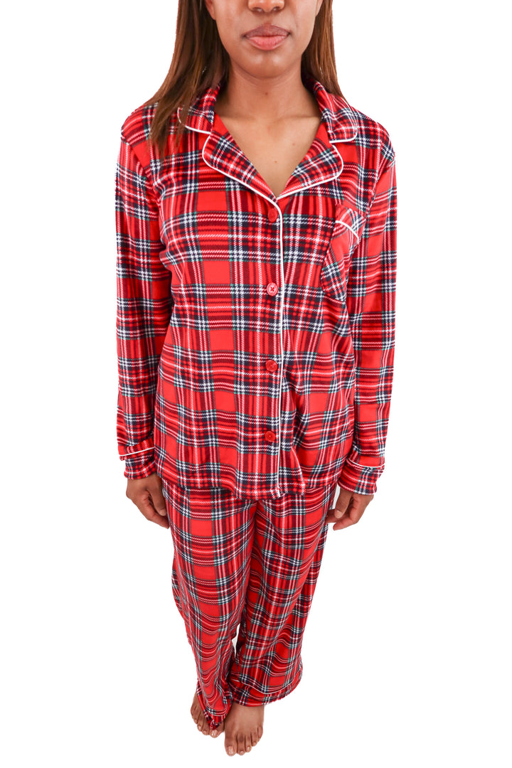 joyspun 9 red plaid pajamas (m)