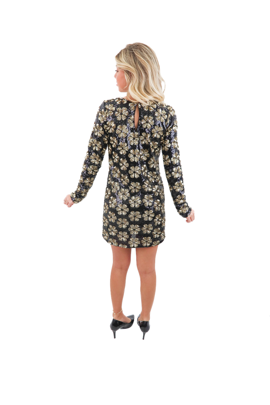 show me your mumu black/gold floral sequin dress NWT (xs; retail $398)
