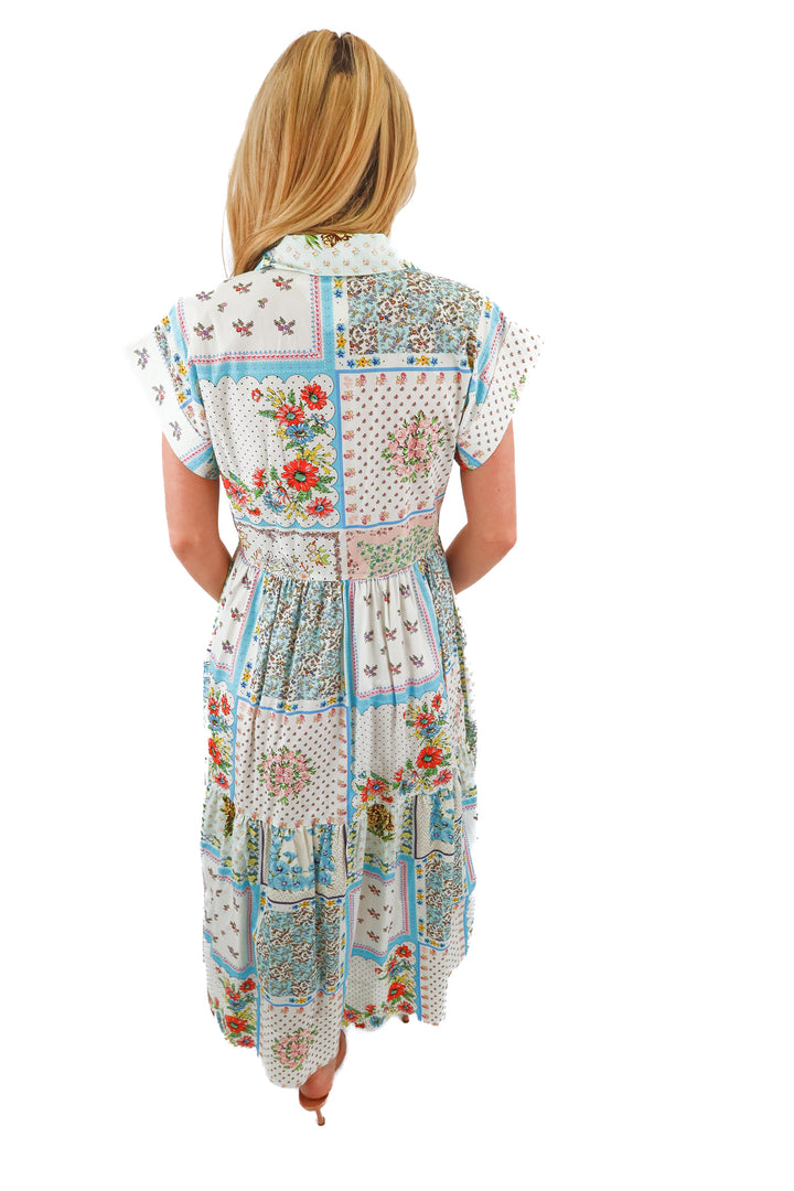 hunter bell floral short sleeve maxi dress (xs; retail $425)