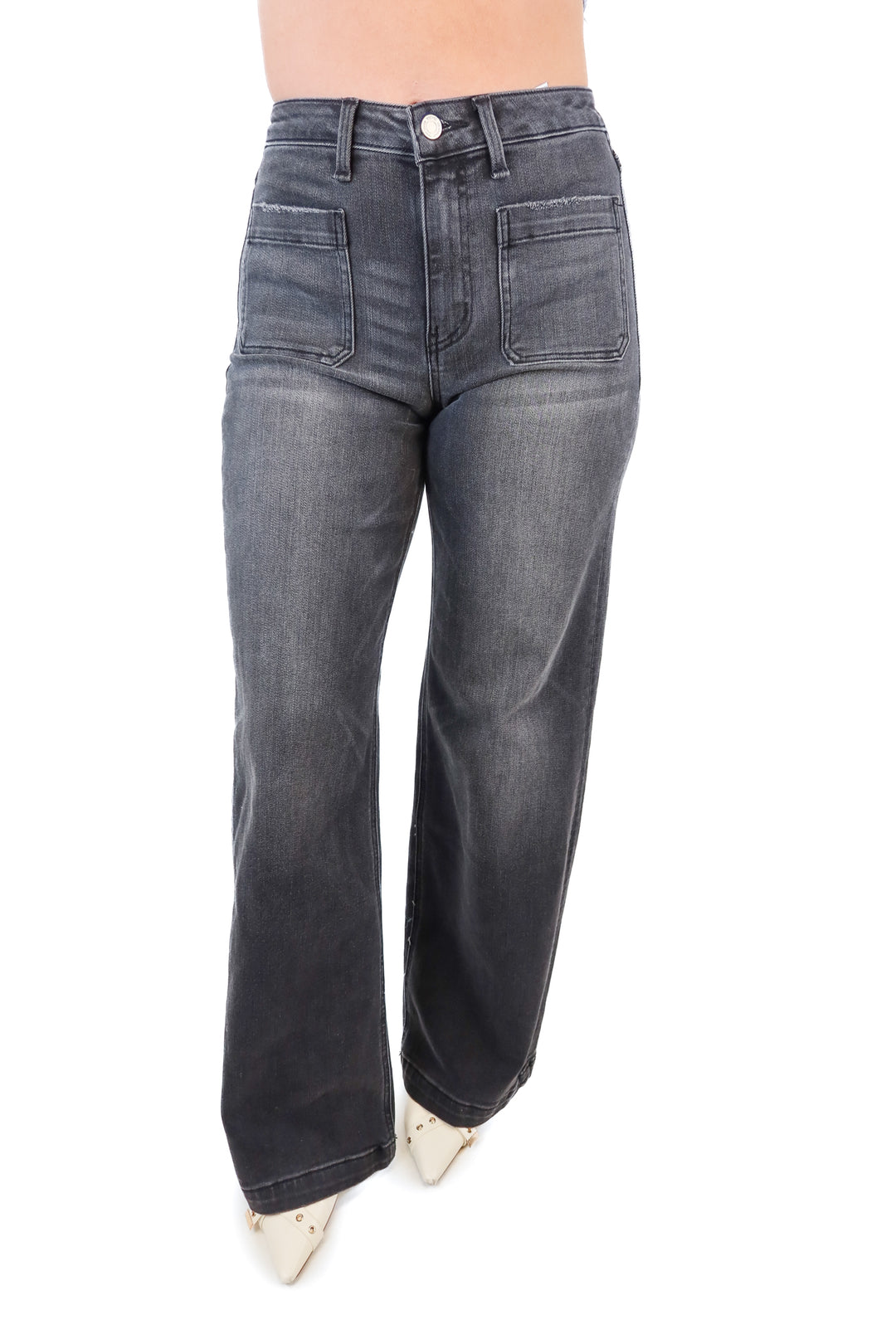 Vervet black wide leg jeans (27)