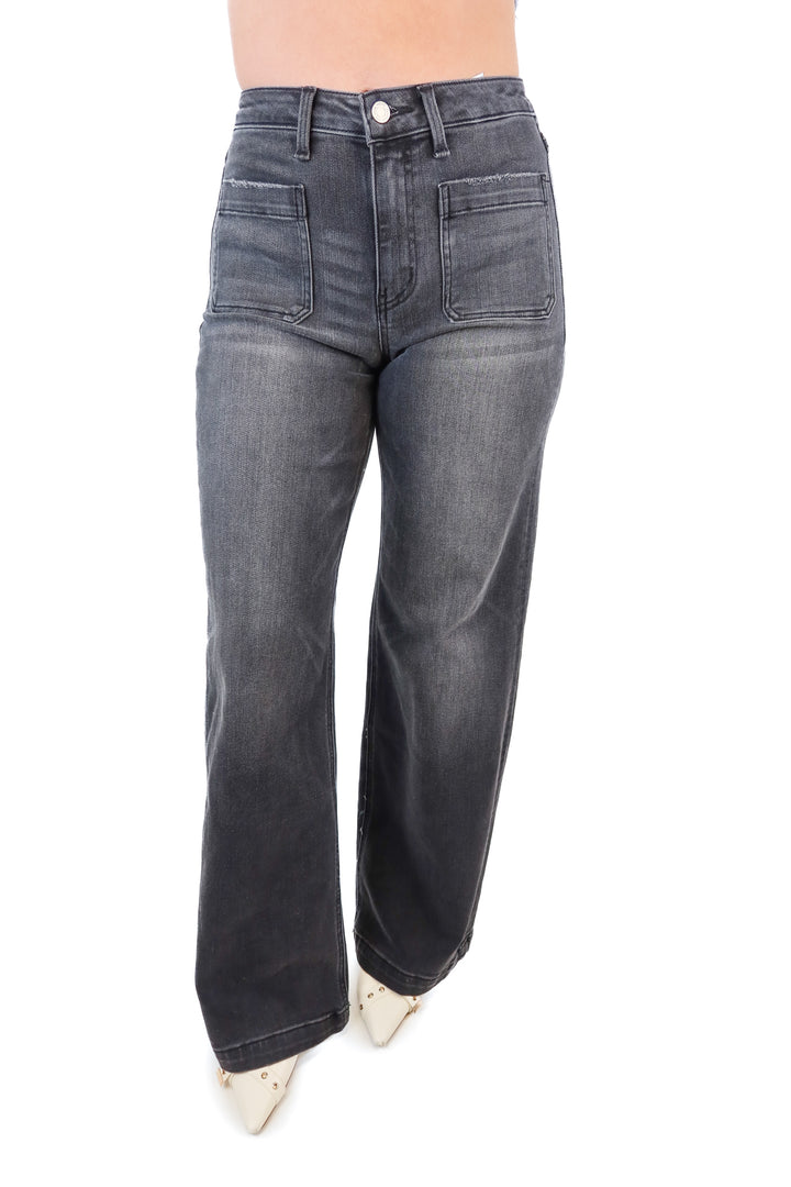 Vervet black wide leg jeans (27)