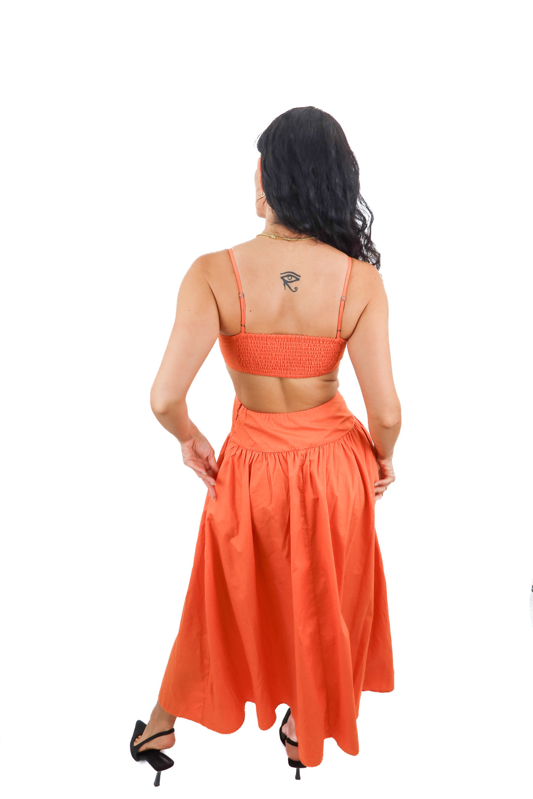 Abercrombie & Fitch orange cutout maxi dress NWT (XS; retail $120)