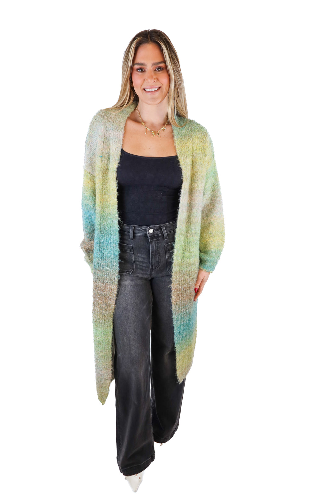 Vici blue/green knit cardigan (S)