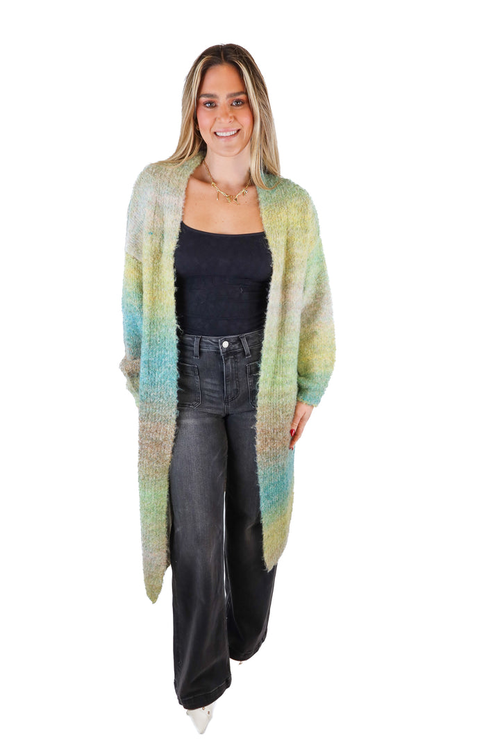 Vici blue/green knit cardigan (S)