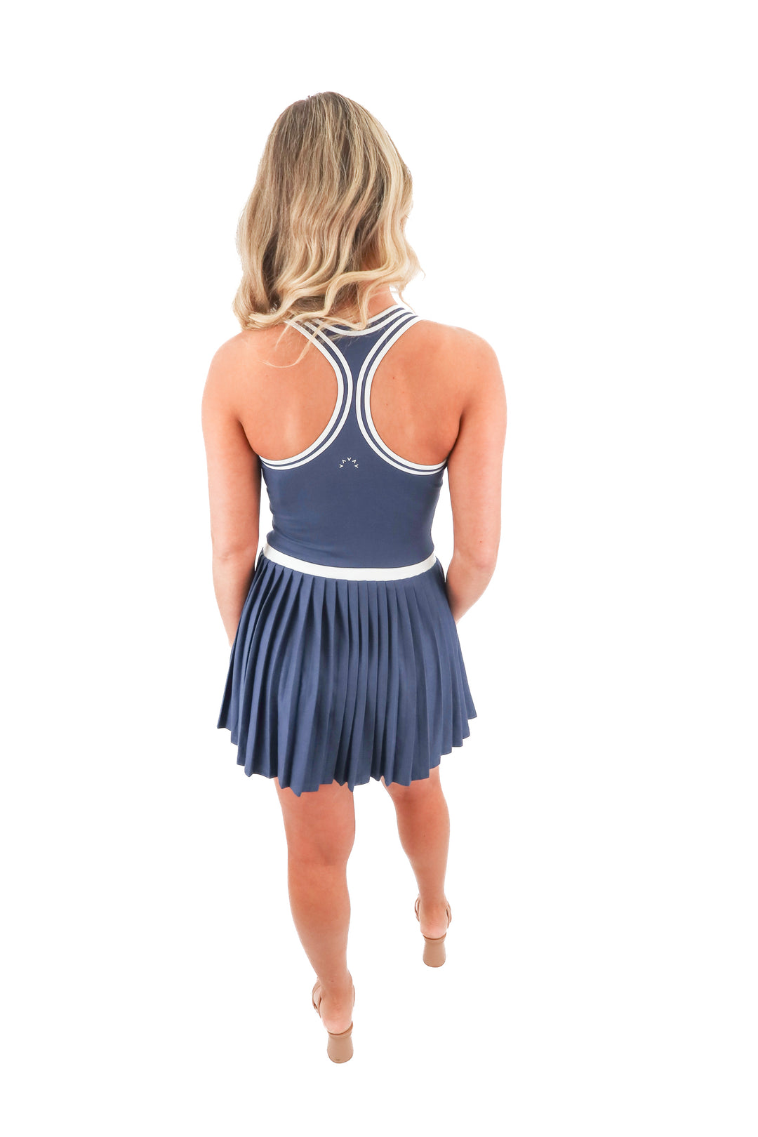 varley slate pleated active dress (xs; retail $138)