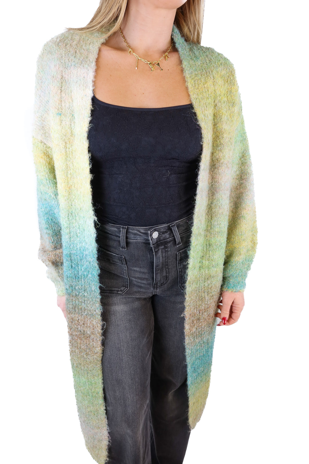 Vici blue/green knit cardigan (S)