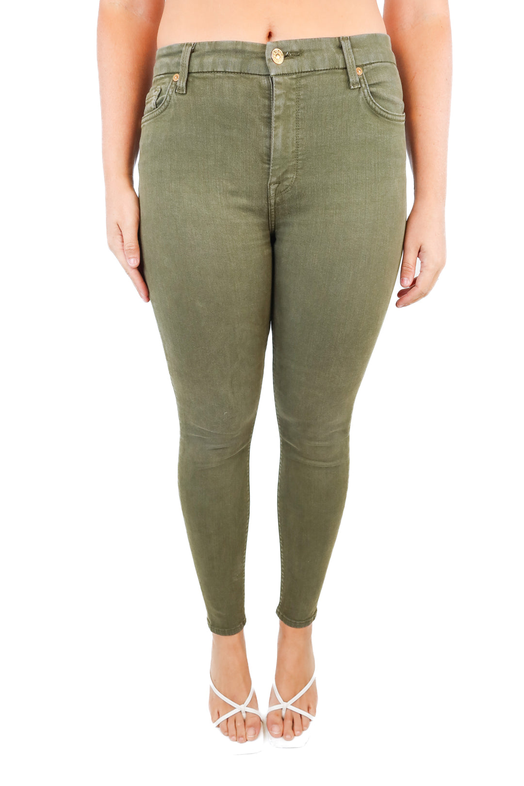 7 for All Mankind forrest Army Green Jeans (29; retail $129)