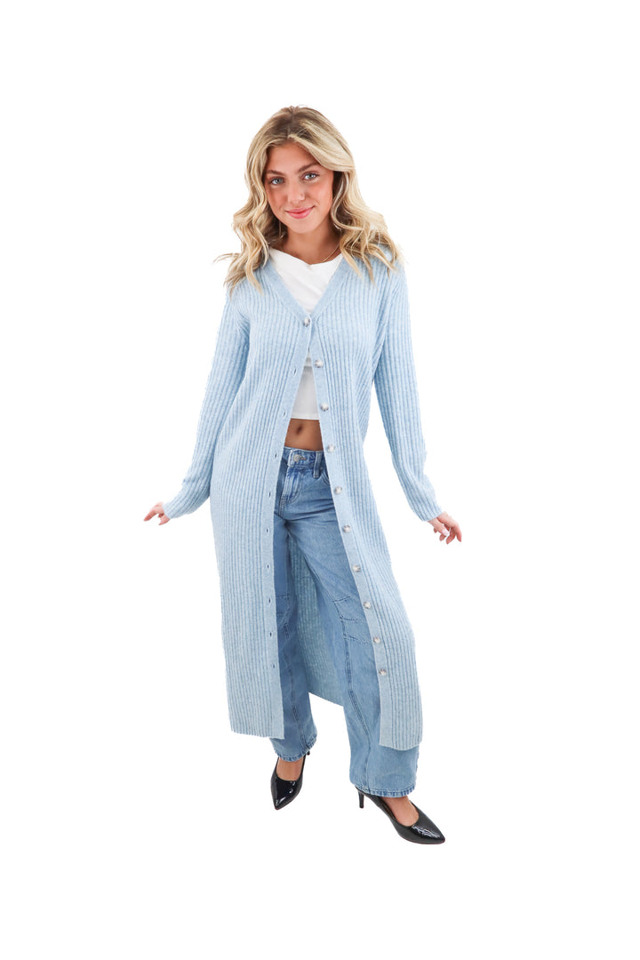 abercrombie x kathleen post blue cardigan nwt (xs; retail $110)