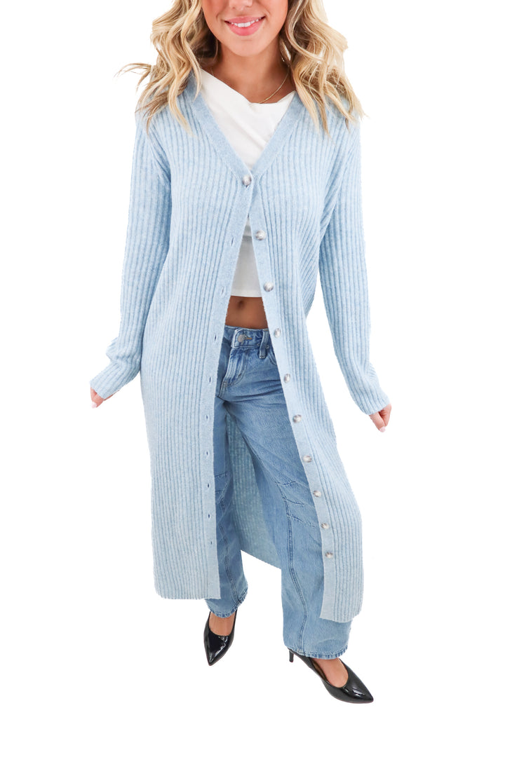 abercrombie x kathleen post blue cardigan nwt (xs; retail $110)