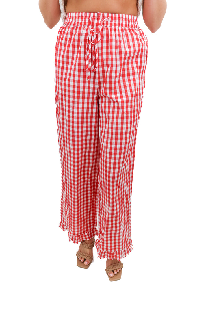 Petal & Pup Marina red gingham pants NWT (S; retail $59)