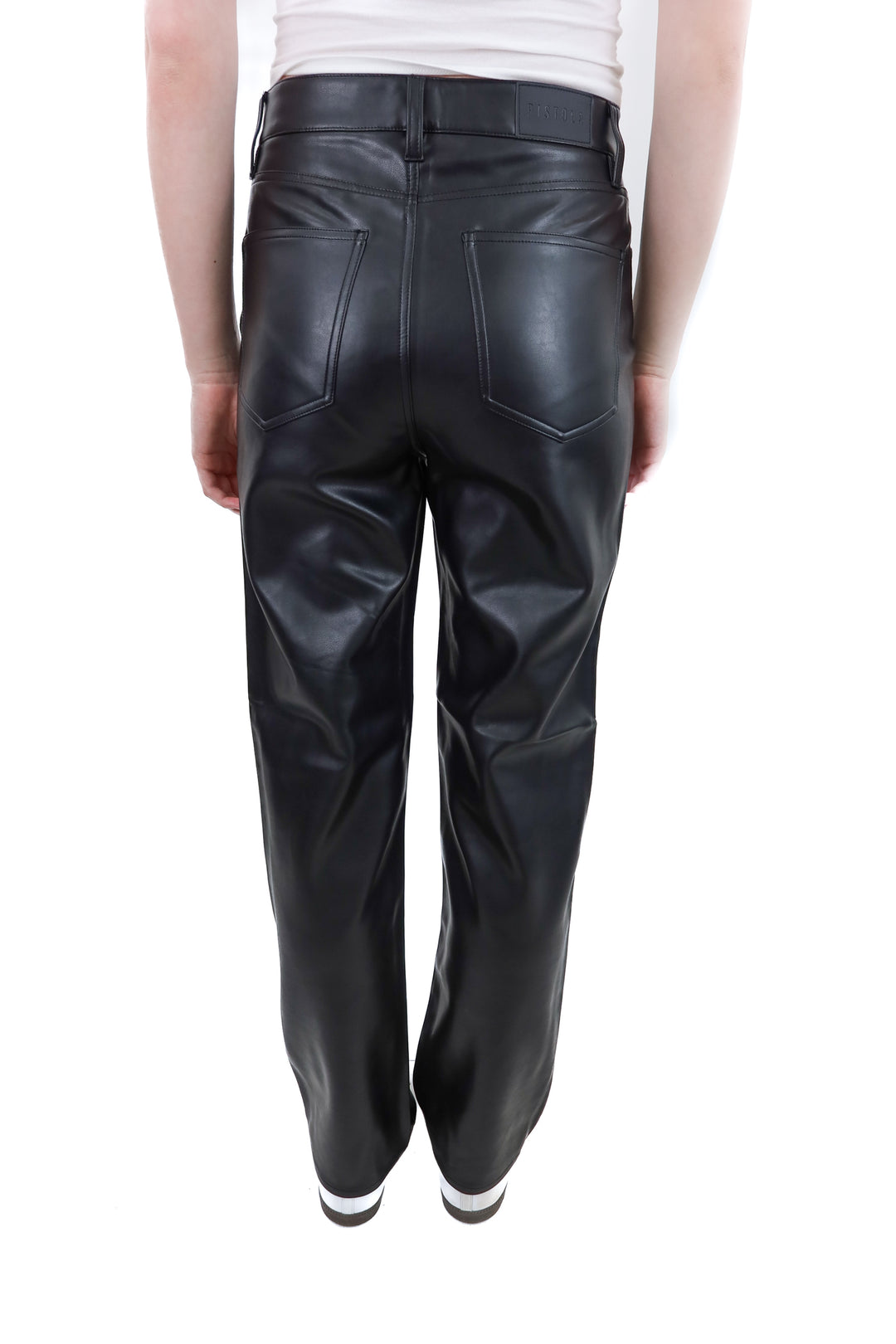 pistola cassie black vegan leather pants nwt (27; retail $218)