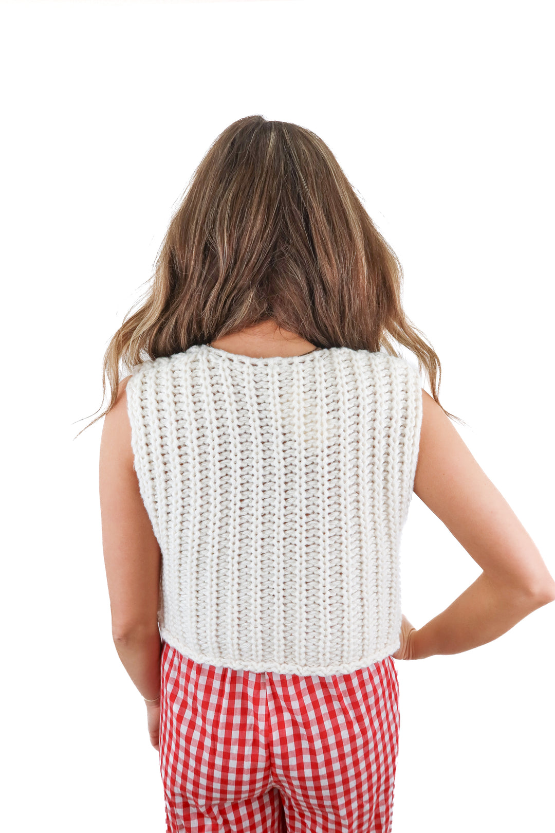 Commense White Knit Vest (XS)