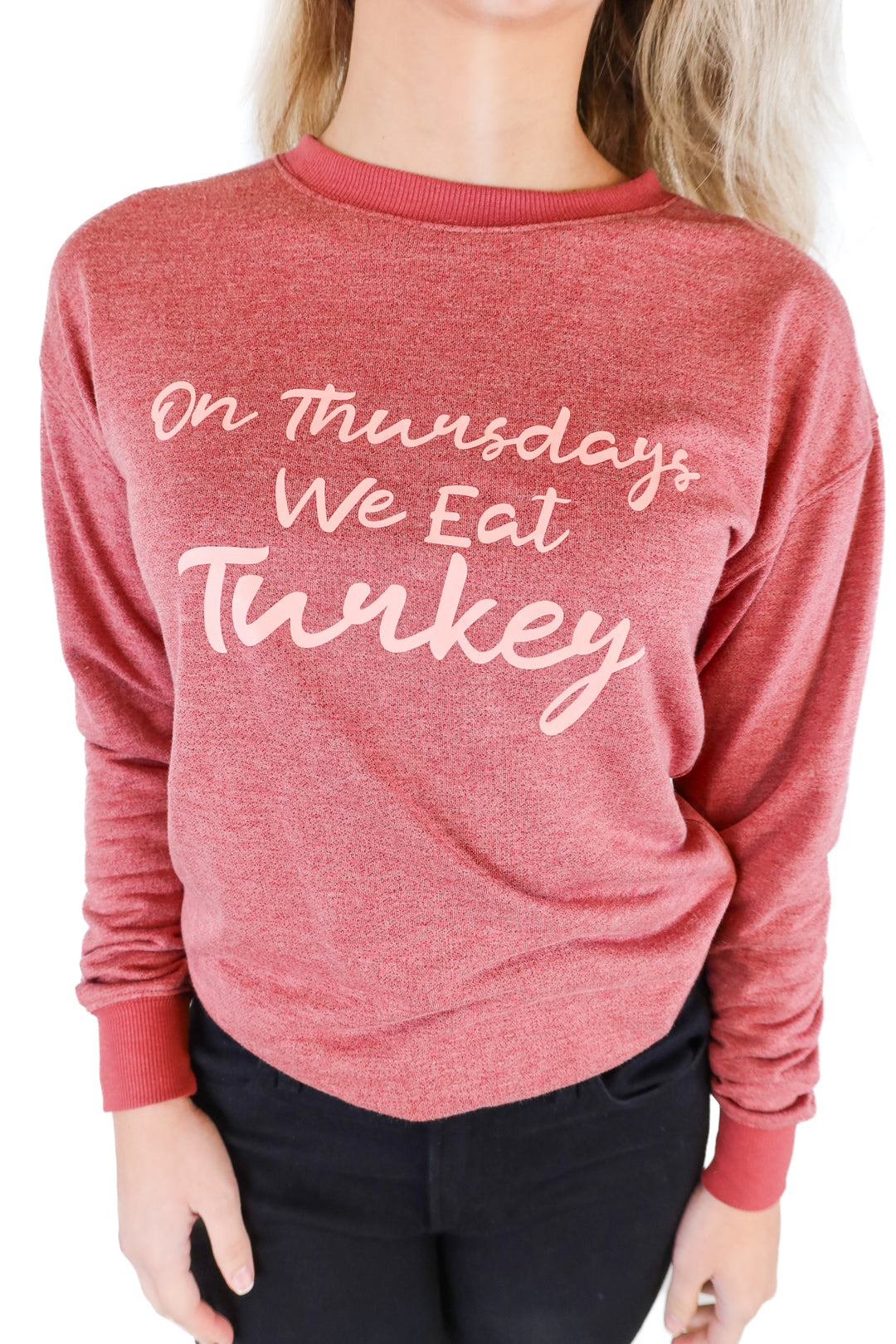 Kittenish burgundy graphic crewneck (S)