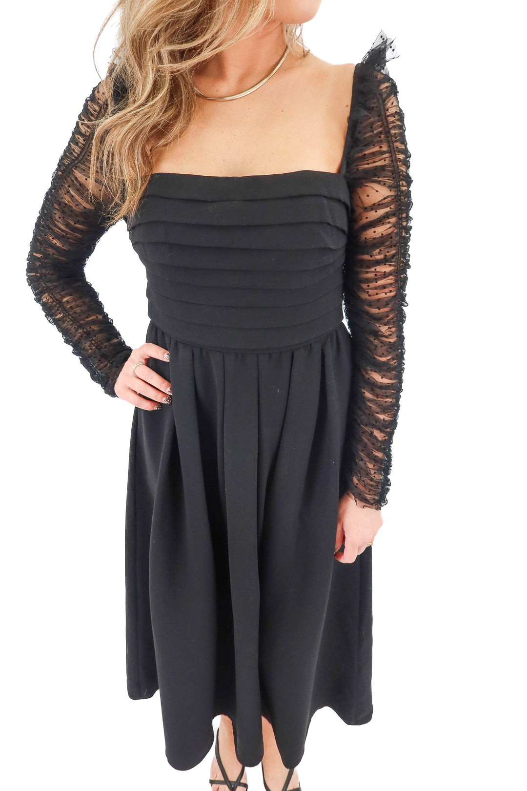 self-portrait black polka dot tulle maxi dress (6; retail $965)