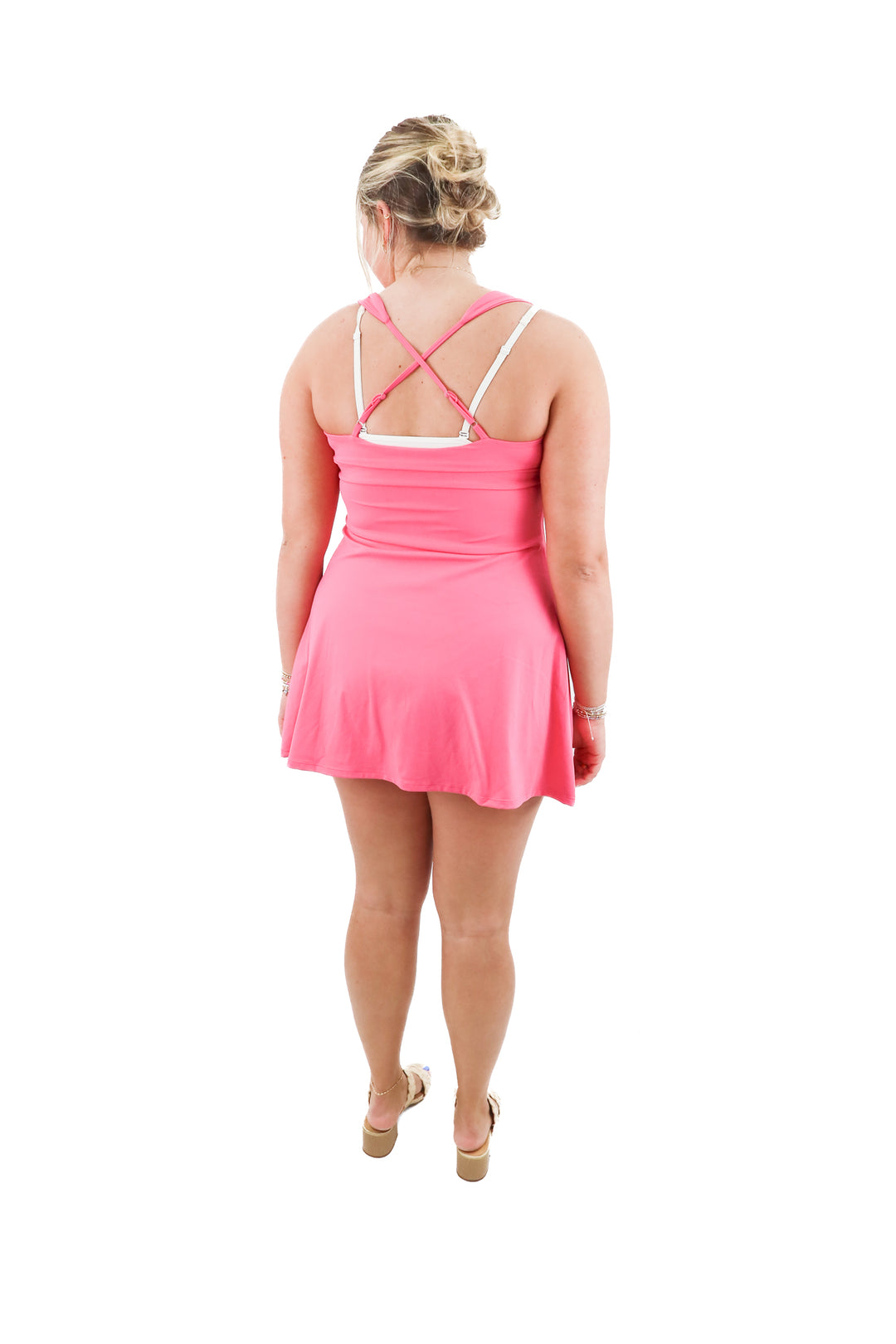 qinsen hot pink workout dress (l retail; $50)