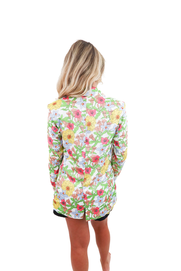 luxy usa floral print blazer nwt (s; retail $198)
