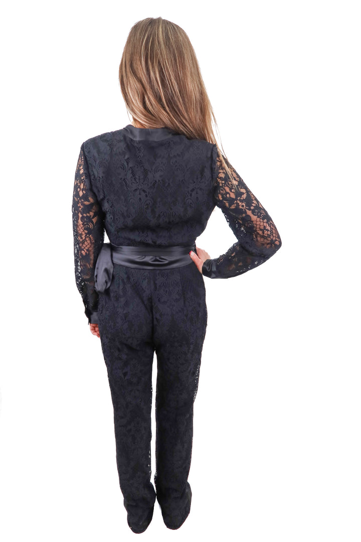 Diane Von Furstenberg black lace romper NWT (4)
