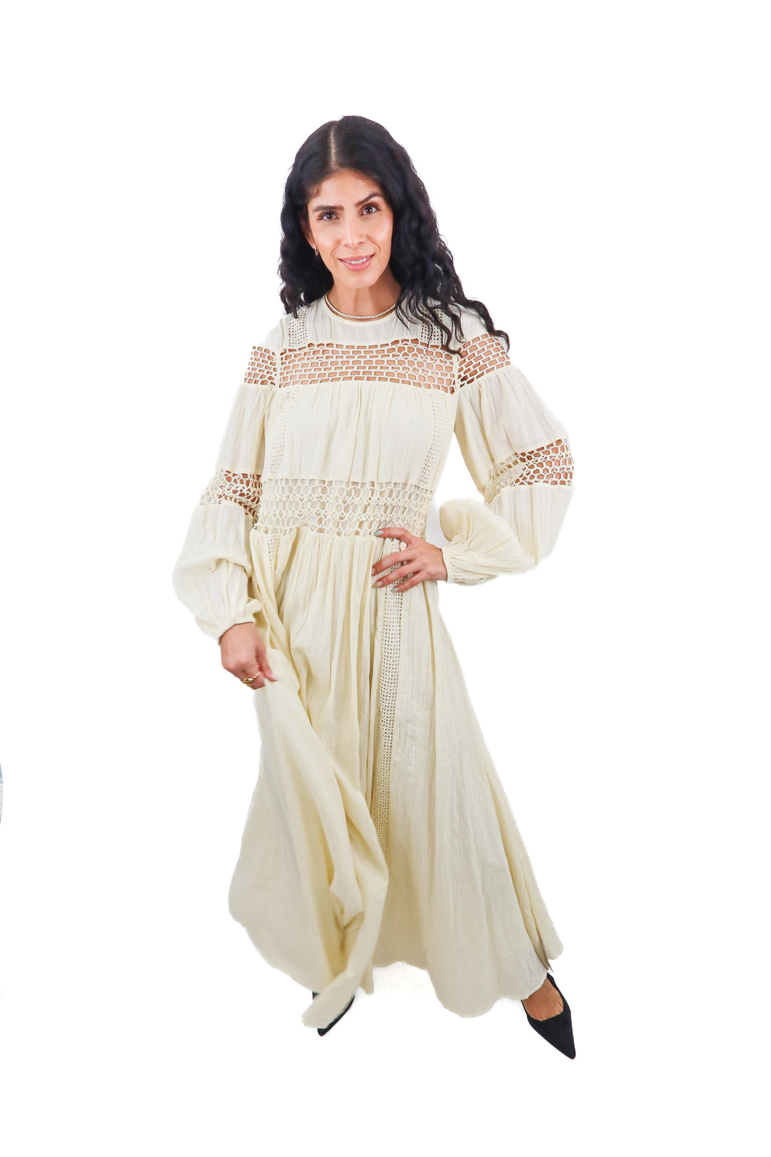 Asos Design cream boho maxi dress NWT (0; retail $109)