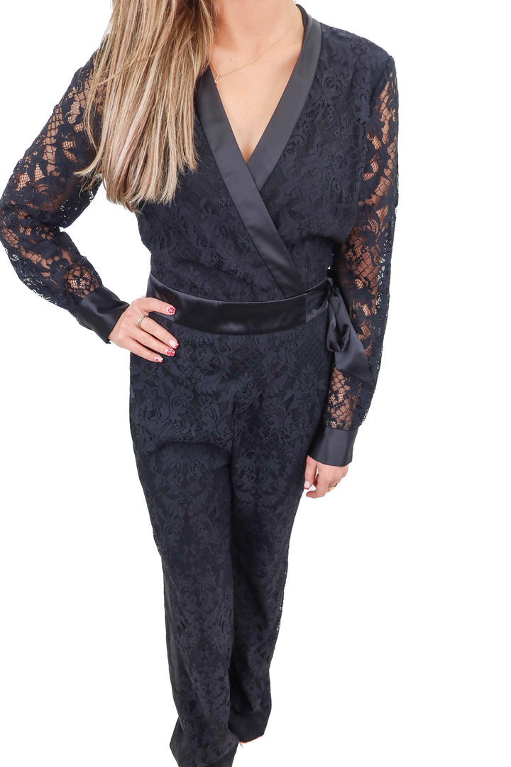 Diane Von Furstenberg black lace romper NWT (4)